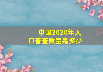 中国2020年人口普查数量是多少