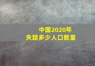 中国2020年失踪多少人口数量