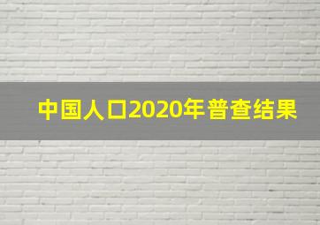 中国人口2020年普查结果