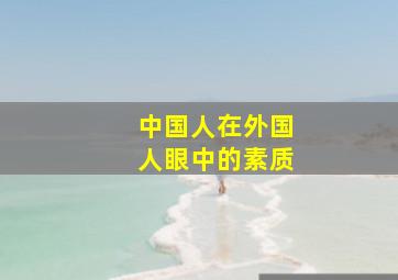 中国人在外国人眼中的素质