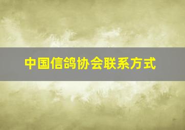 中国信鸽协会联系方式