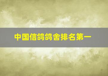 中国信鸽鸽舍排名第一