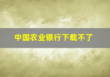 中国农业银行下载不了