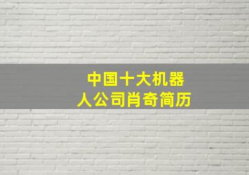 中国十大机器人公司肖奇简历