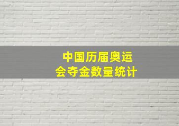 中国历届奥运会夺金数量统计