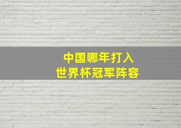 中国哪年打入世界杯冠军阵容