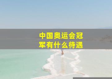 中国奥运会冠军有什么待遇