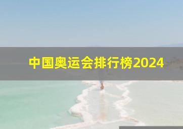 中国奥运会排行榜2024