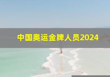 中国奥运金牌人员2024