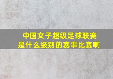 中国女子超级足球联赛是什么级别的赛事比赛啊