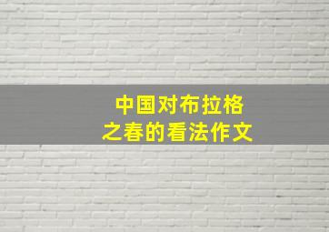 中国对布拉格之春的看法作文