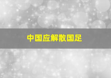 中国应解散国足