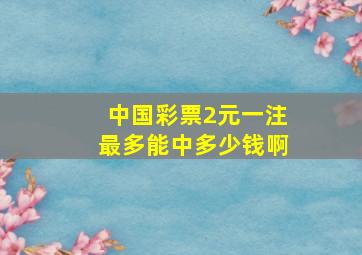 中国彩票2元一注最多能中多少钱啊