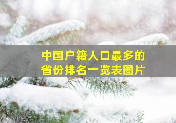 中国户籍人口最多的省份排名一览表图片