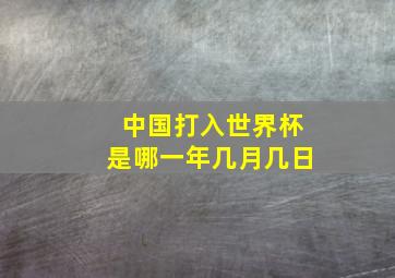 中国打入世界杯是哪一年几月几日