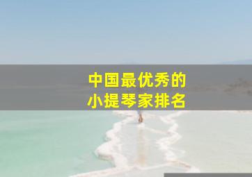 中国最优秀的小提琴家排名