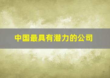 中国最具有潜力的公司