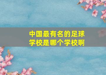 中国最有名的足球学校是哪个学校啊