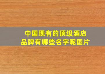 中国现有的顶级酒店品牌有哪些名字呢图片