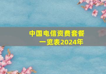 中国电信资费套餐一览表2024年