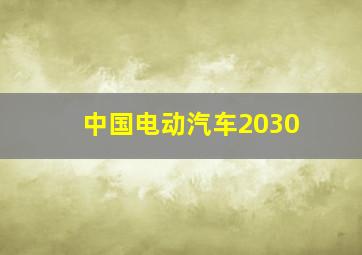 中国电动汽车2030