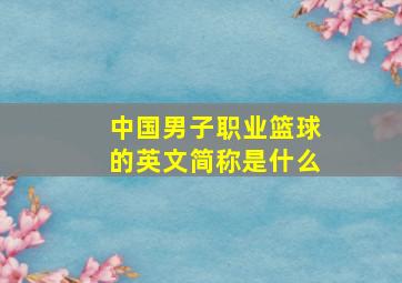 中国男子职业篮球的英文简称是什么