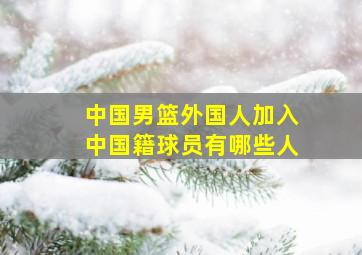 中国男篮外国人加入中国籍球员有哪些人