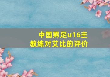 中国男足u16主教练对艾比的评价