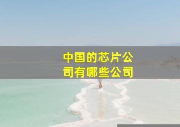 中国的芯片公司有哪些公司