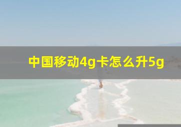 中国移动4g卡怎么升5g