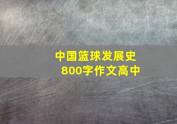 中国篮球发展史800字作文高中