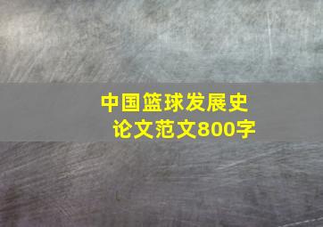 中国篮球发展史论文范文800字