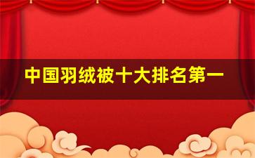 中国羽绒被十大排名第一