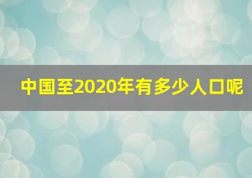 中国至2020年有多少人口呢