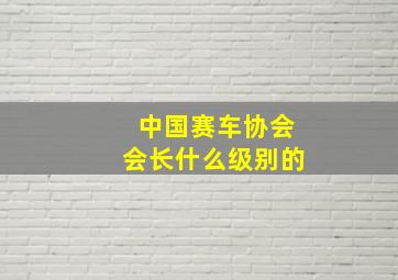 中国赛车协会会长什么级别的