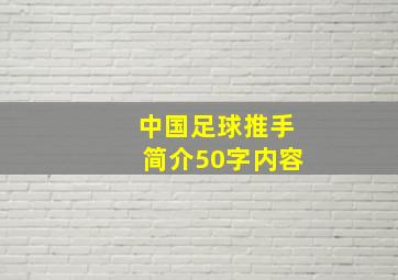 中国足球推手简介50字内容