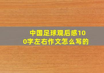 中国足球观后感100字左右作文怎么写的