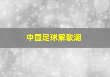 中国足球解散潮