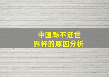 中国踢不进世界杯的原因分析