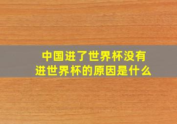 中国进了世界杯没有进世界杯的原因是什么