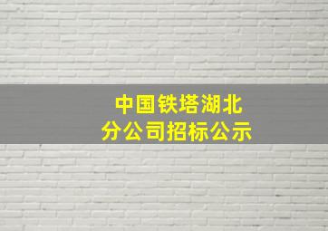 中国铁塔湖北分公司招标公示