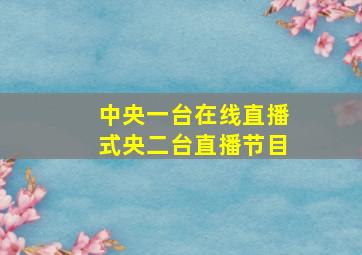 中央一台在线直播式央二台直播节目