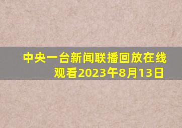 中央一台新闻联播回放在线观看2023午8月13日