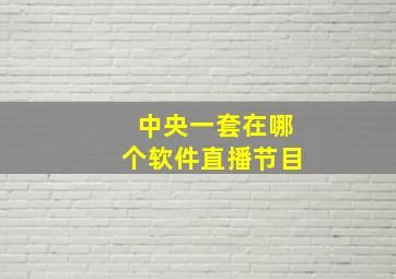 中央一套在哪个软件直播节目