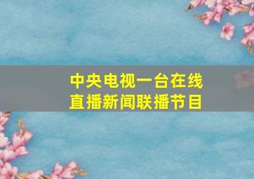 中央电视一台在线直播新闻联播节目