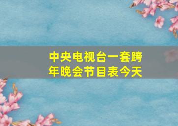 中央电视台一套跨年晚会节目表今天