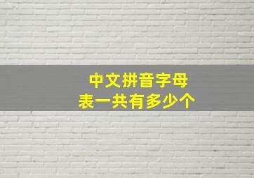 中文拼音字母表一共有多少个