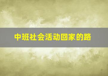 中班社会活动回家的路