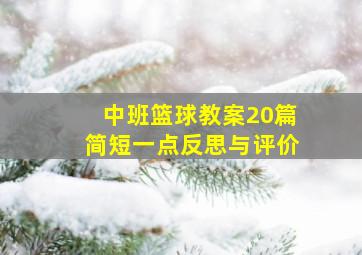 中班篮球教案20篇简短一点反思与评价