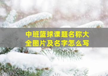 中班篮球课题名称大全图片及名字怎么写